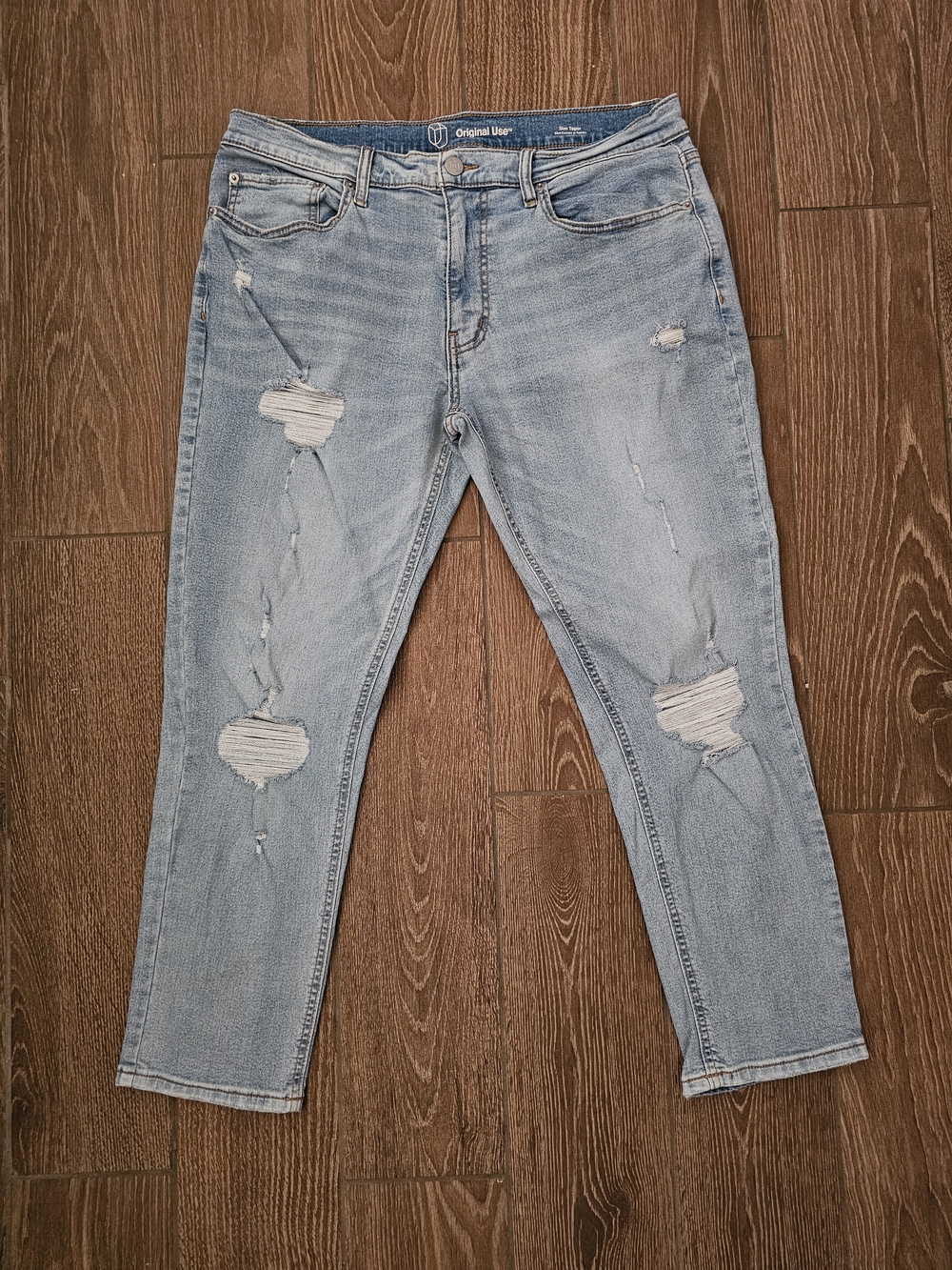 Original Use - Mens Light Wash Distressed Jeans